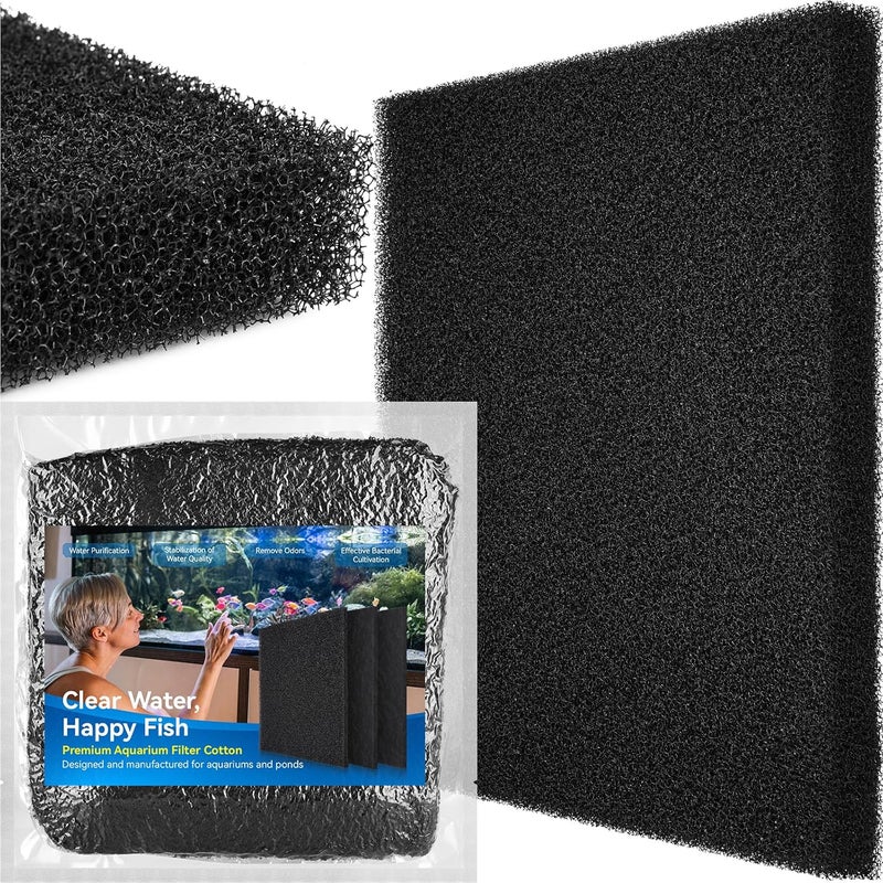Borlech Aquarium Bio Filter Sponge Pad - Cut-to-Size Aquarium Filter Media for Fish Tank, Pond, Sump - Mechanical & Biological Filtration (18.5"x18.5"x1.6", 20PPI, 1 Pack) - Image 1